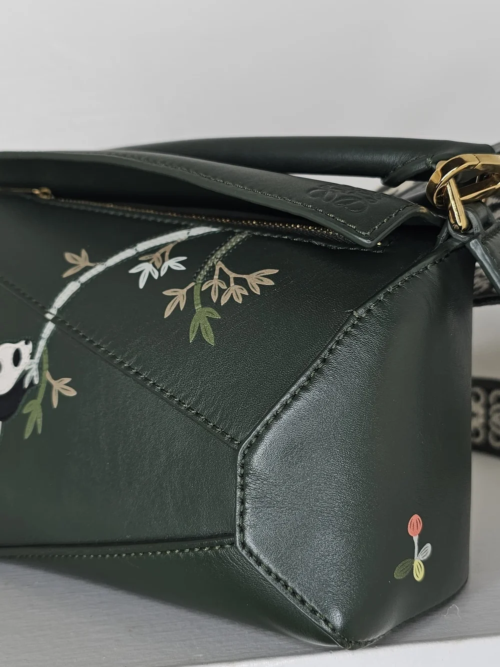 Green Panda Print Women's Bag